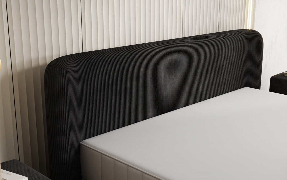 Designer upholstered bed Enna in Corduroy