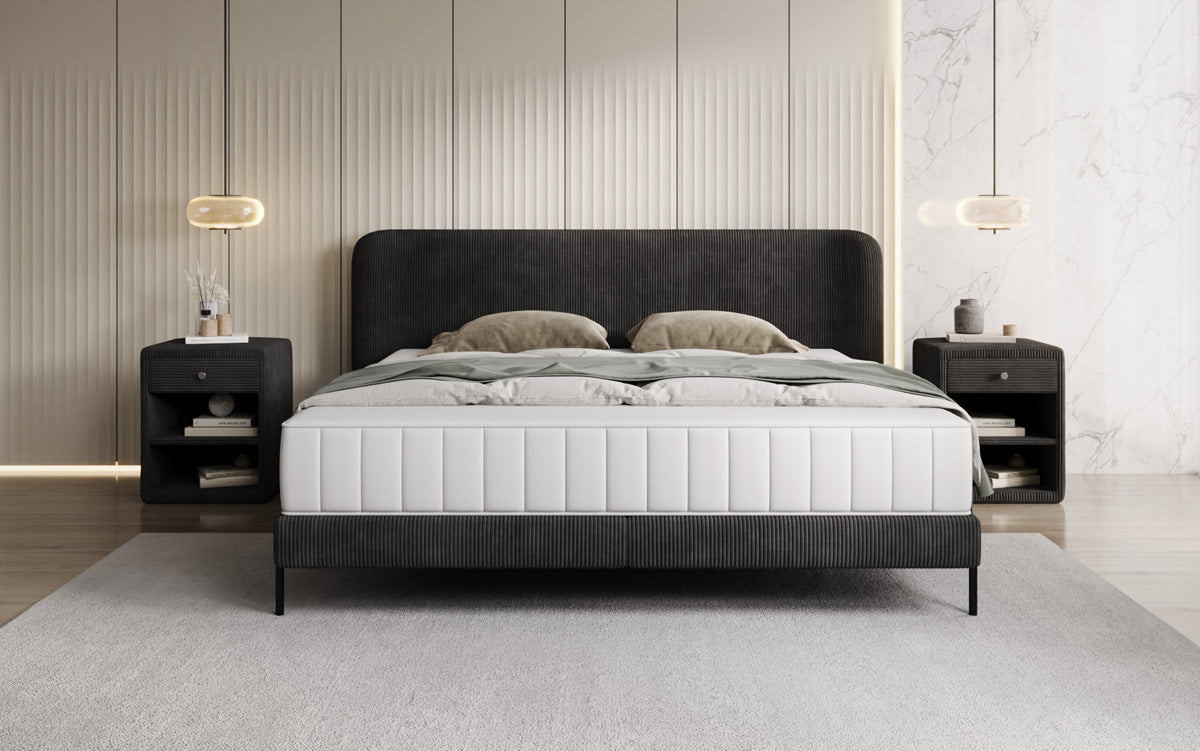 Designer upholstered bed Enna in Corduroy