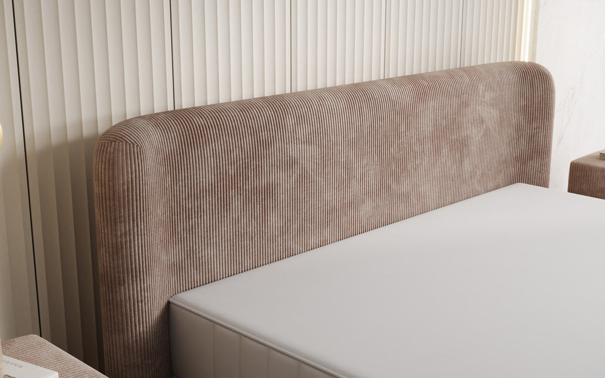 Designer upholstered bed Enna in Corduroy