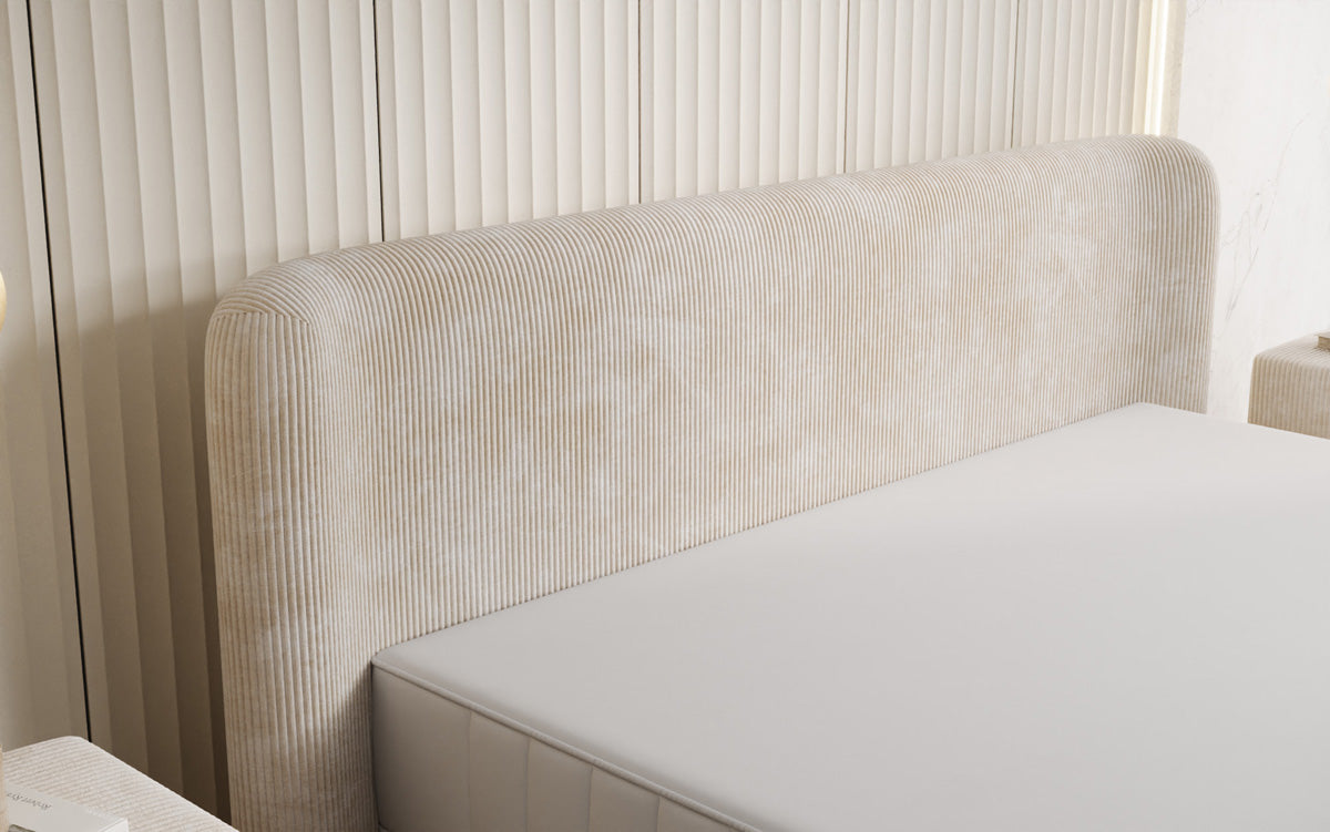 Designer upholstered bed Enna in Corduroy