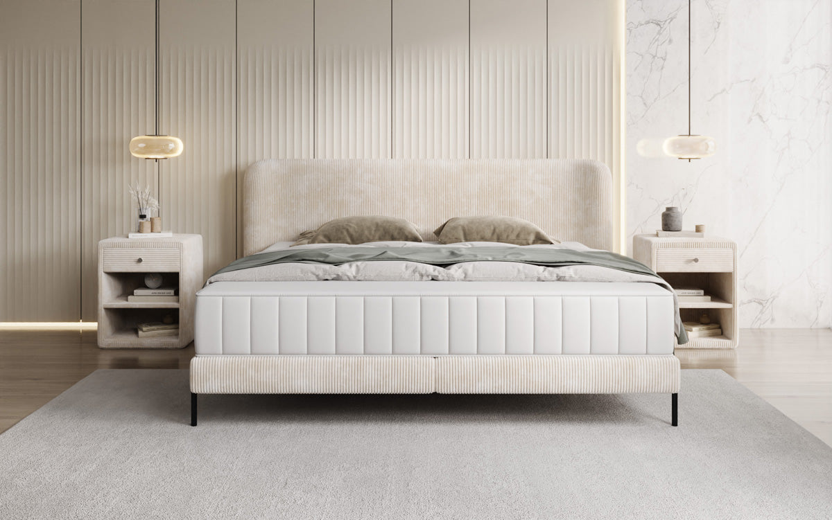 Designer upholstered bed Enna in Corduroy