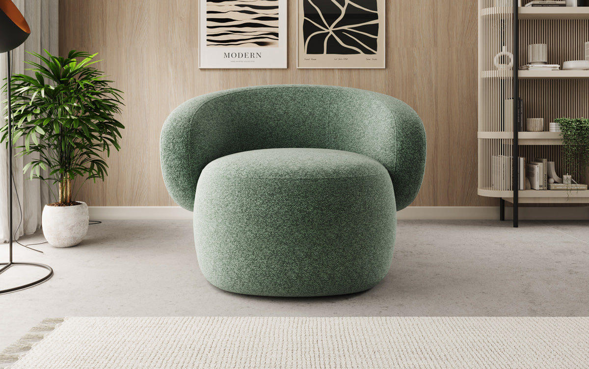 Designer Sofa-Sessel Kai in Strukturstoff - 360°-Drehfunktion
