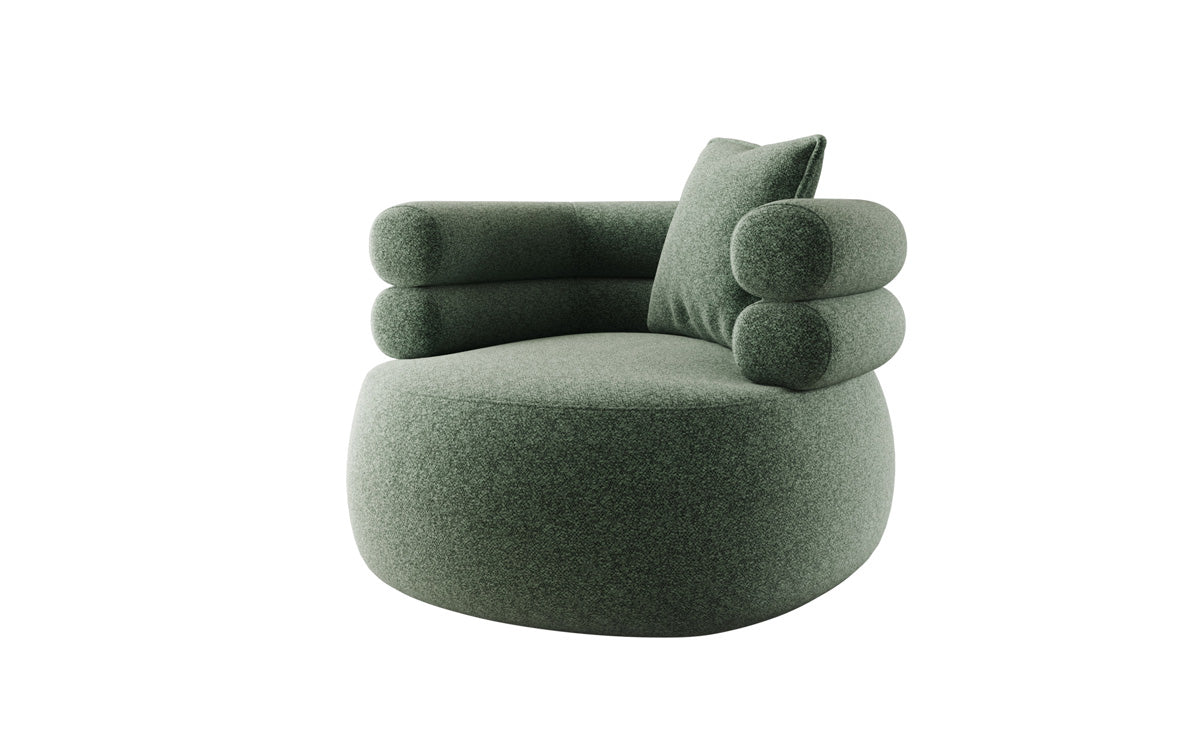 Designer Sofa-Sessel Lio in Strukturstoff - 360°-Drehfunktion