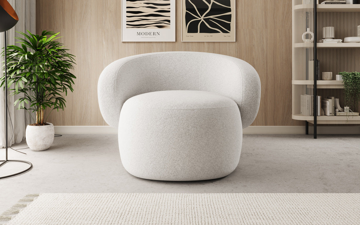 Designer Sofa-Sessel Kai in Strukturstoff - 360°-Drehfunktion