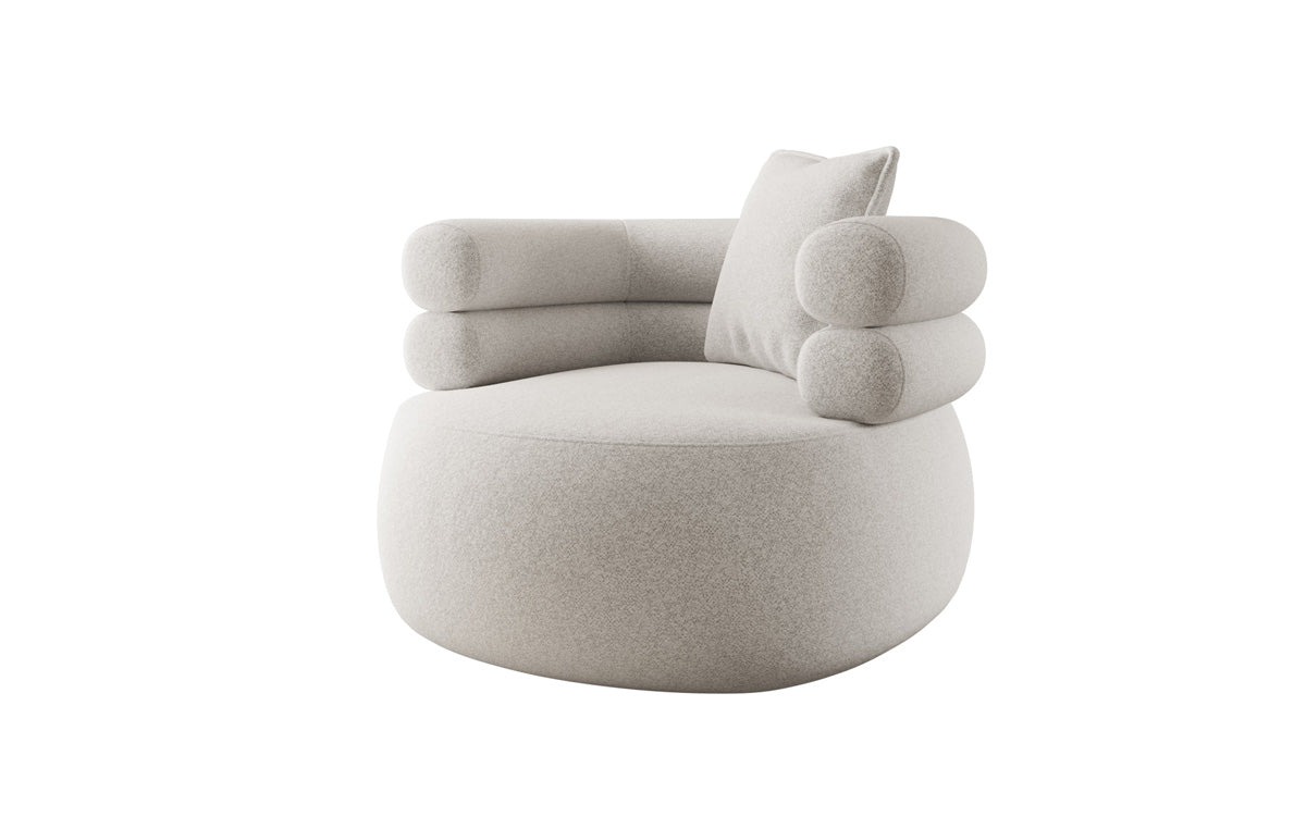 Designer Sofa-Sessel Lio in Strukturstoff - 360°-Drehfunktion