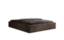 Designer upholstered bed base with storage without headboard in Corduroy