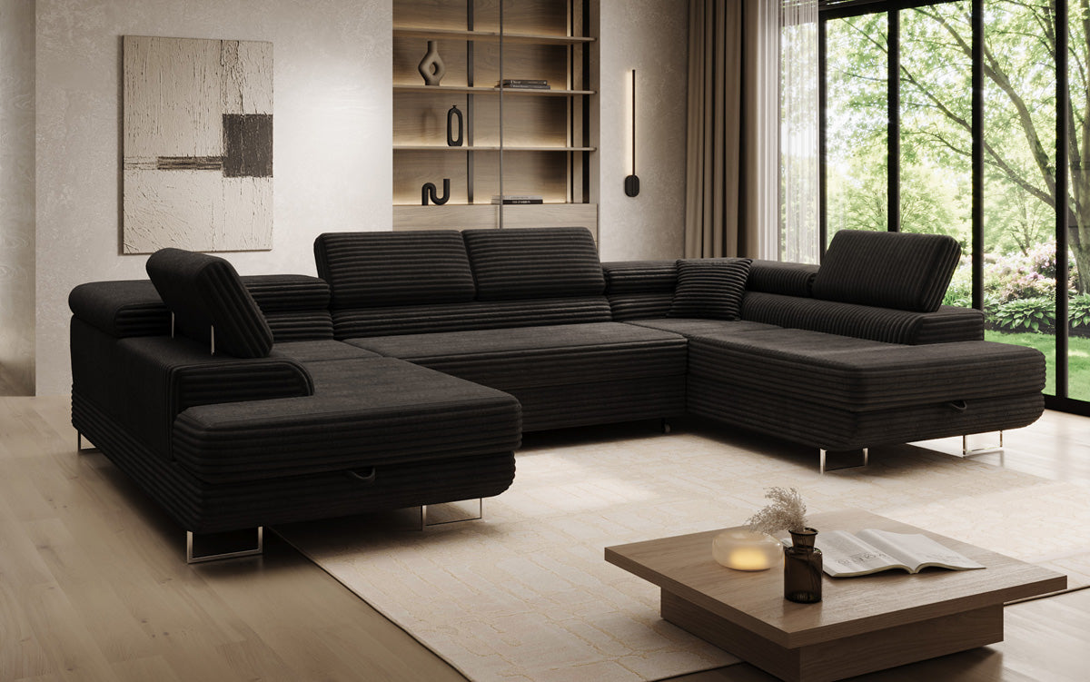 Designer Sofa Vigo mit Schlaf - und Klappfunktion in Cord
