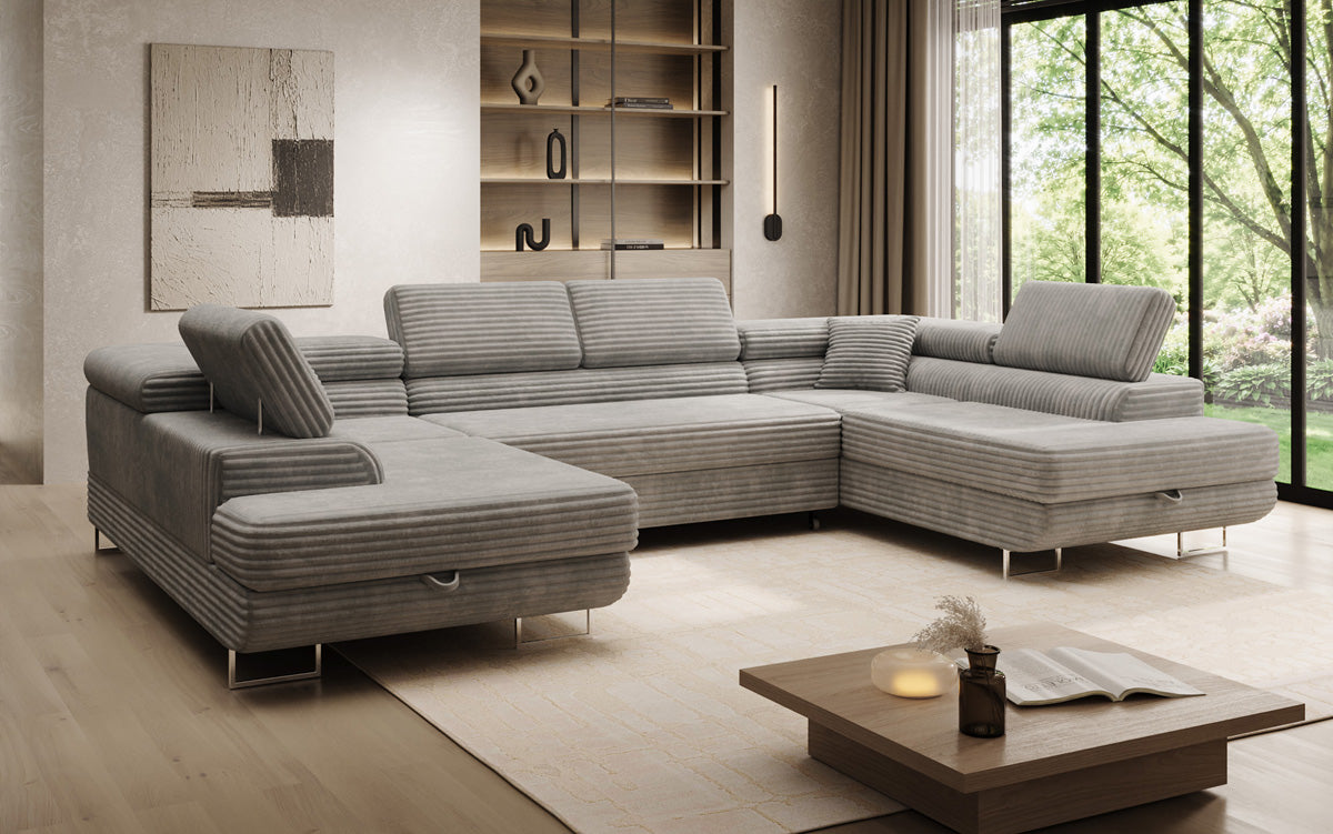 Designer Sofa Vigo mit Schlaf - und Klappfunktion in Cord