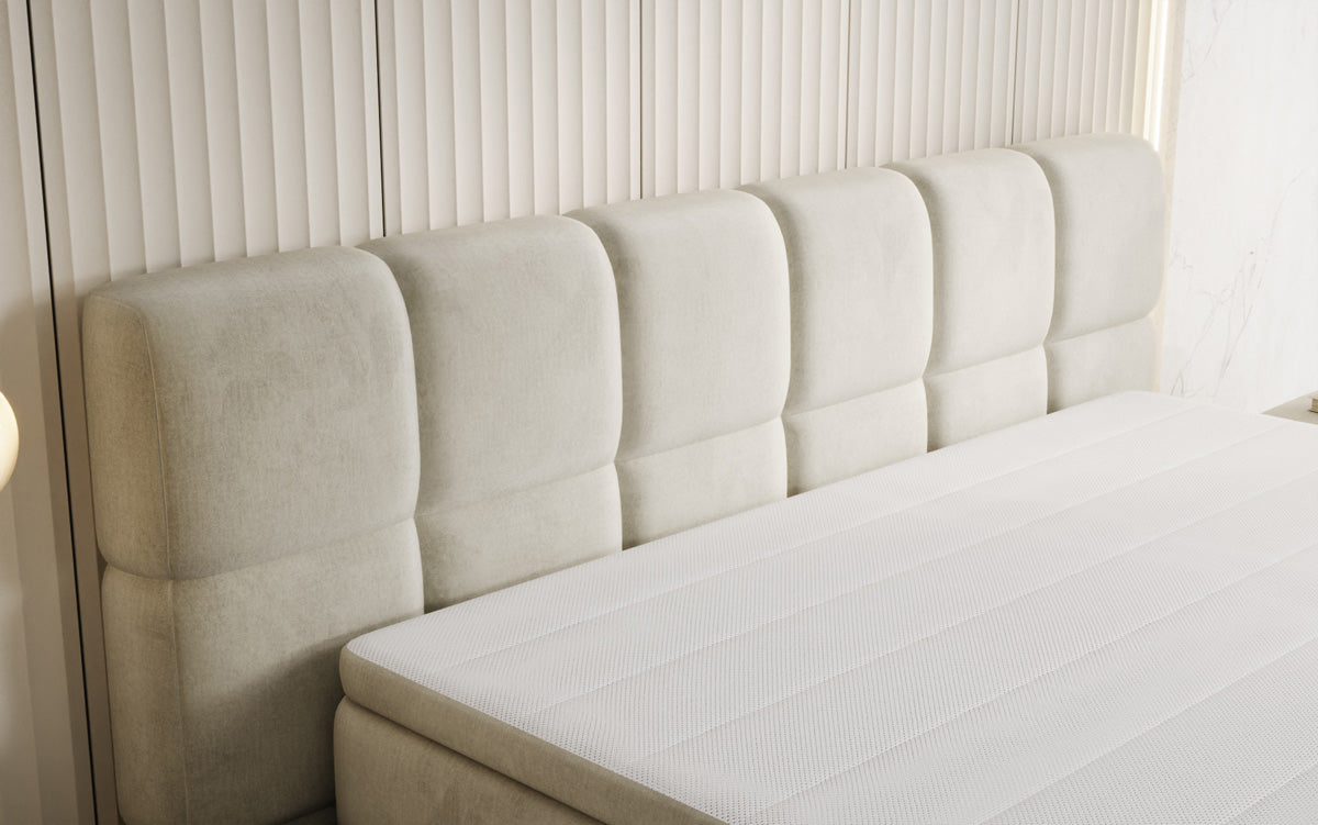 Bombo box spring bed with storage in velvet