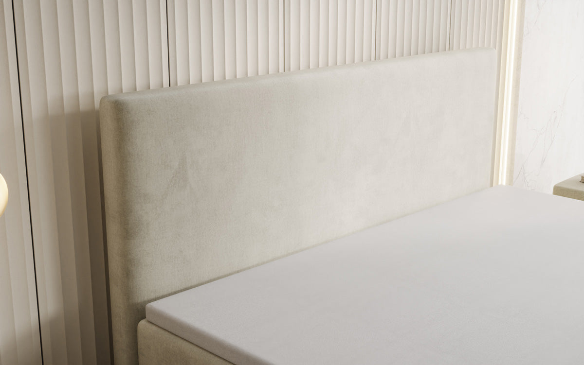 Kubo box spring bed with storage in velvet