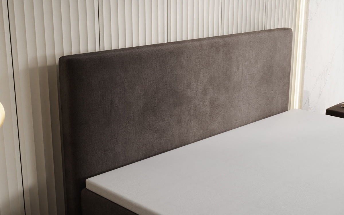 Kubo box spring bed with storage in velvet