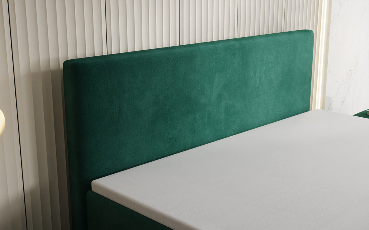 Kubo king box spring bed with storage in velvet