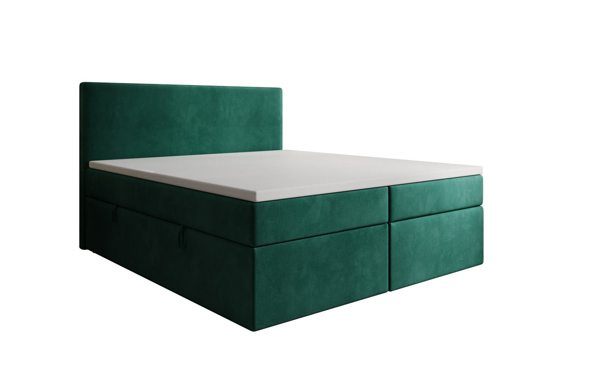 Kubo box spring bed with storage in velvet