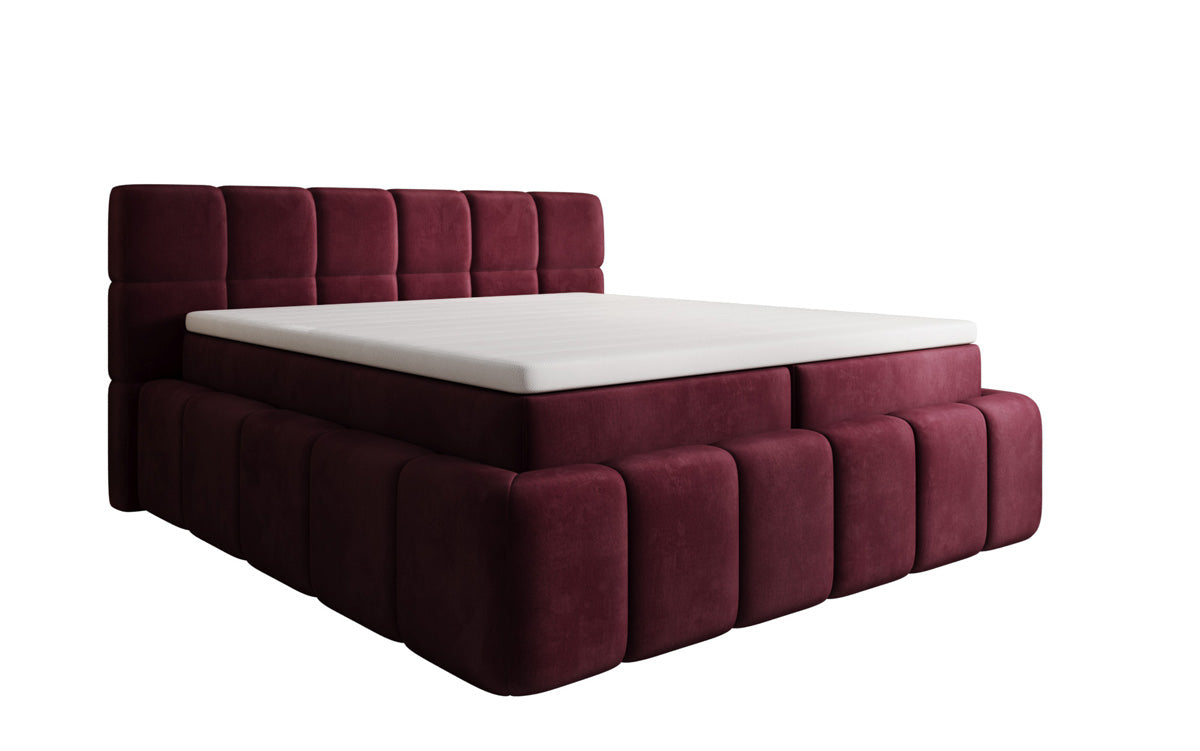 Bombo box spring bed with storage in velvet