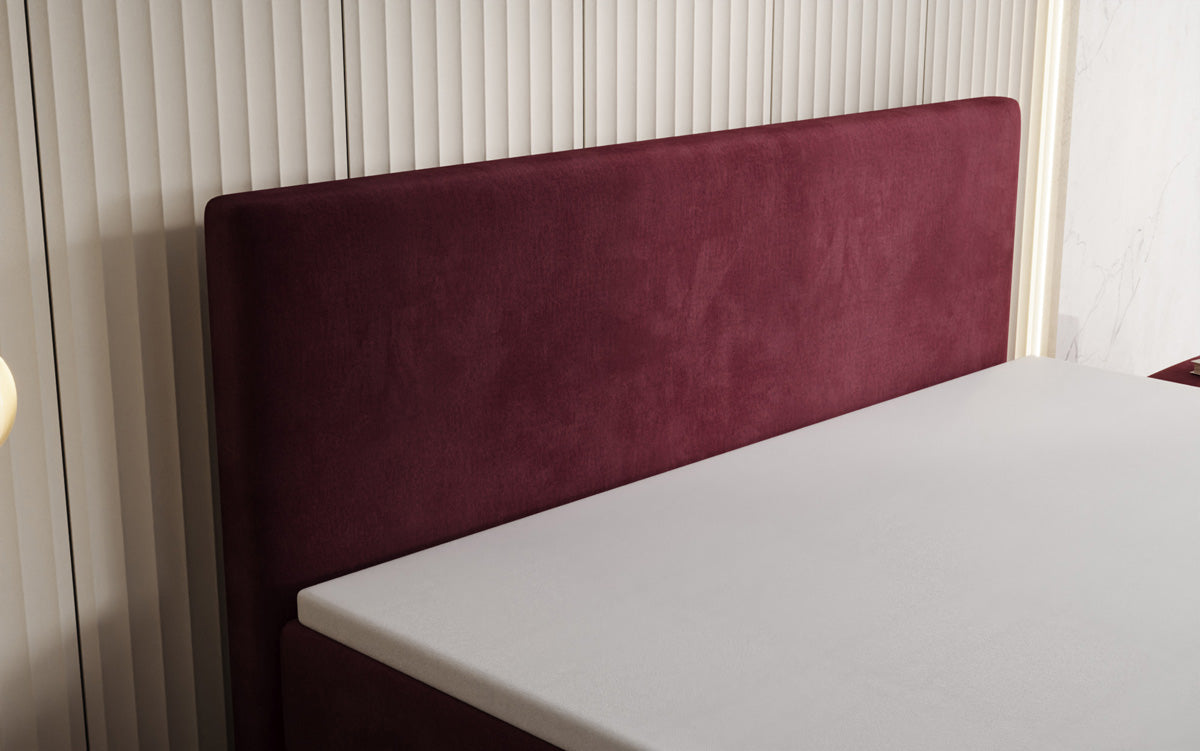 Kubo king box spring bed with storage in velvet
