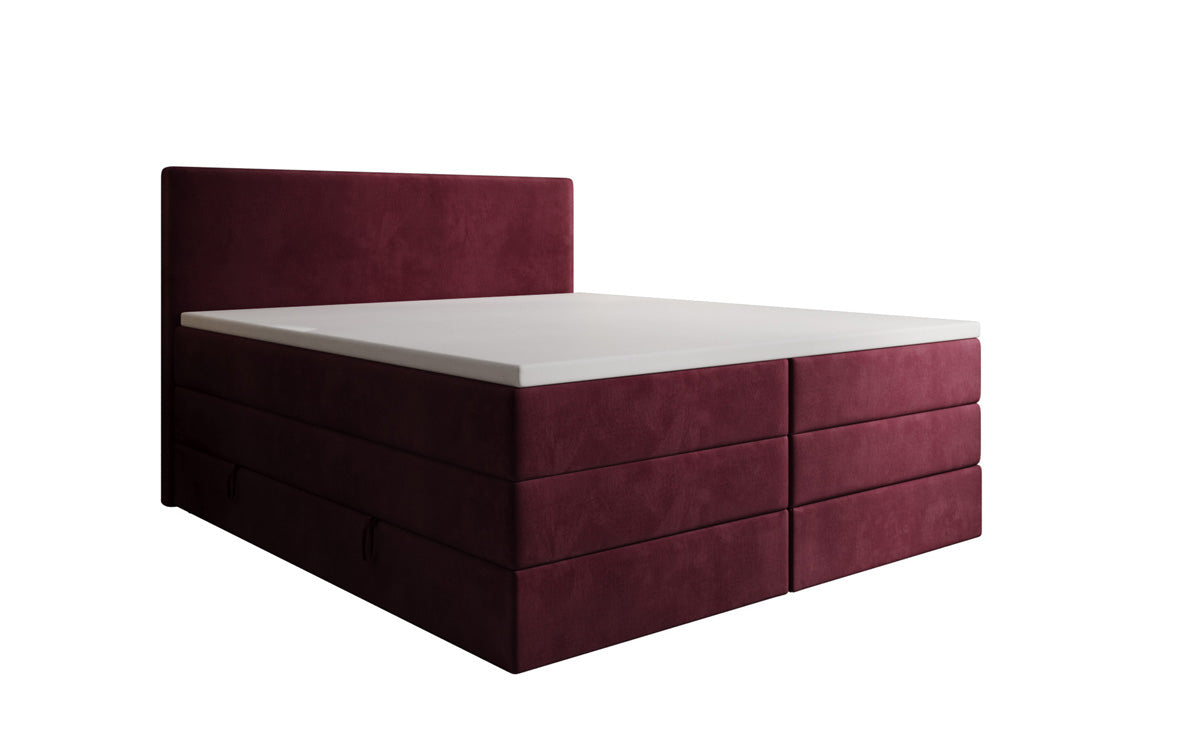 Kubo king box spring bed with storage in velvet