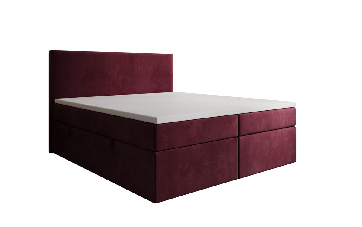 Kubo box spring bed with storage in velvet