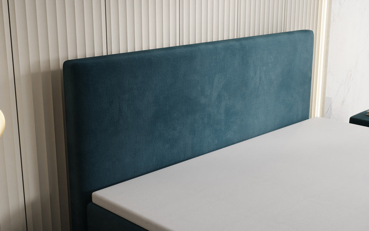 Kubo box spring bed with storage in velvet