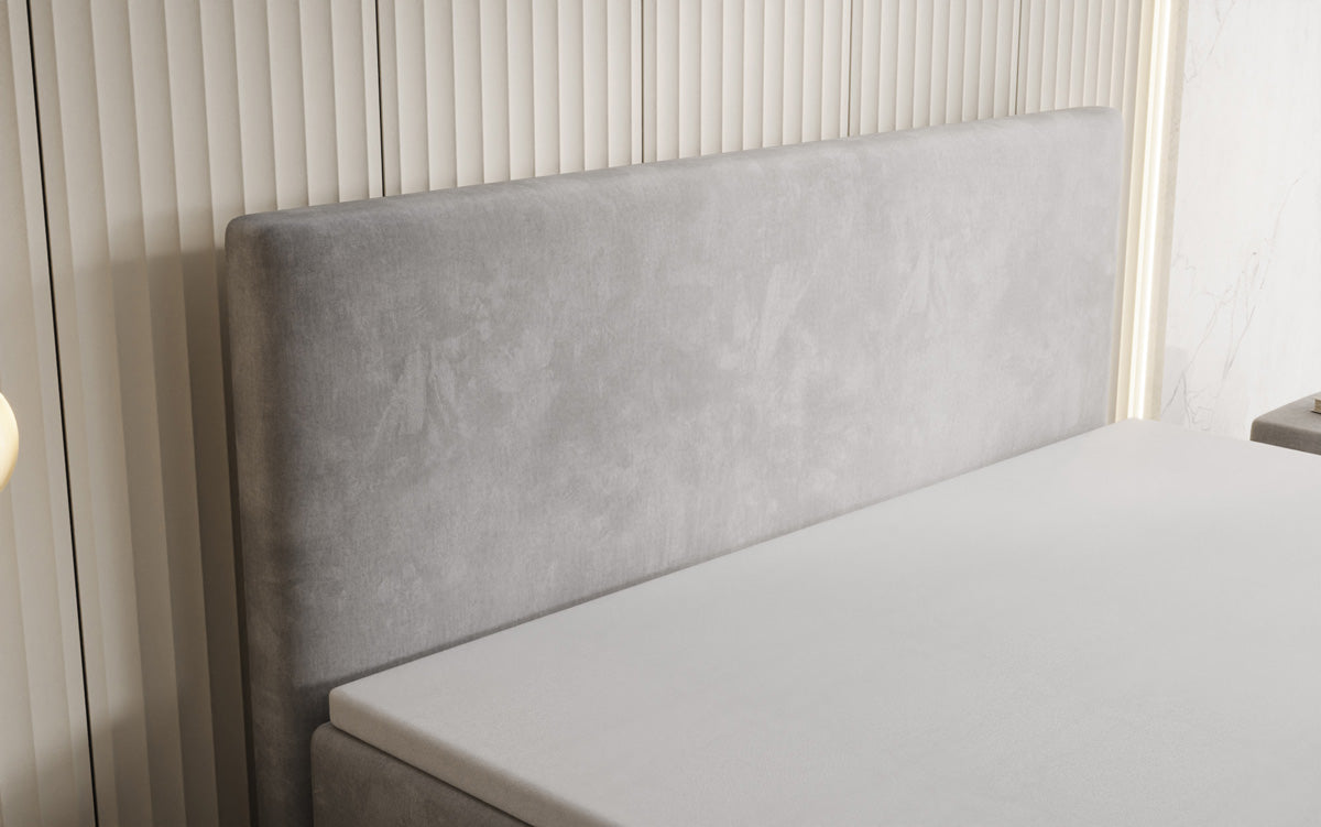Kubo box spring bed with storage in velvet