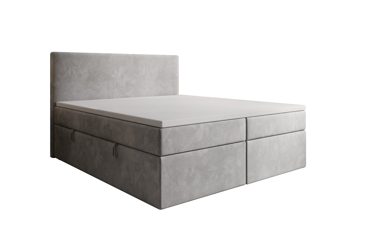 Kubo box spring bed with storage in velvet