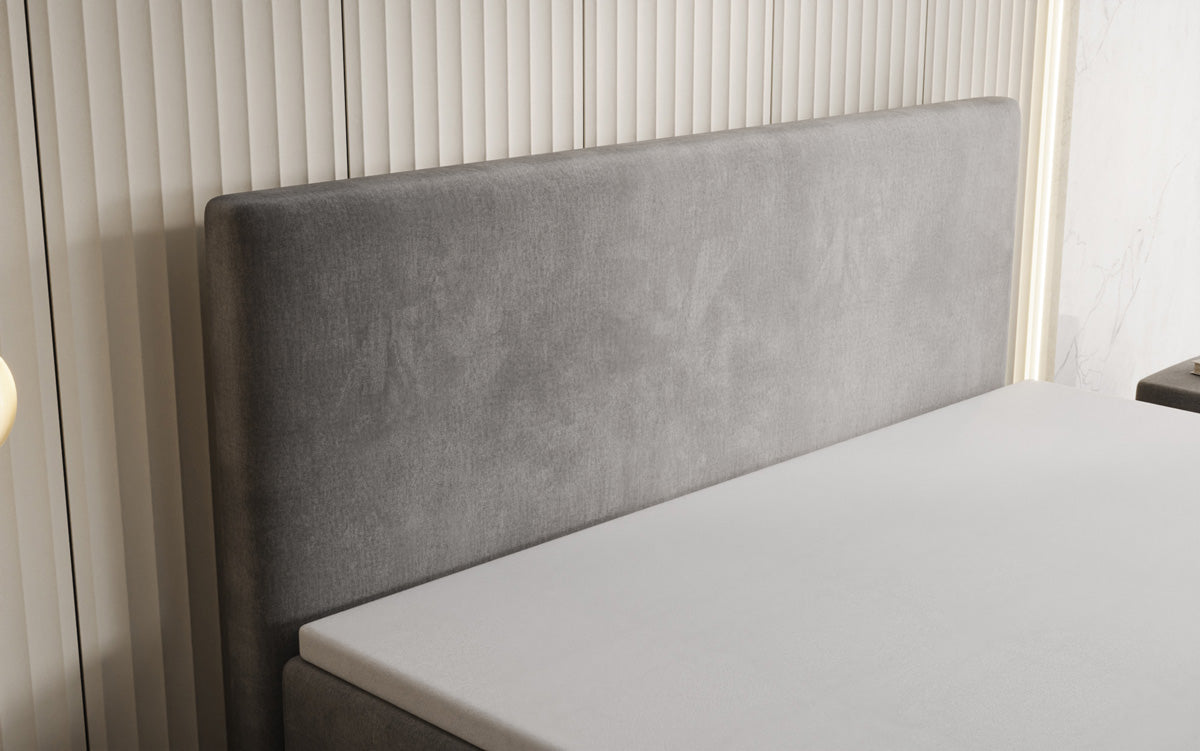 Kubo box spring bed with storage in velvet