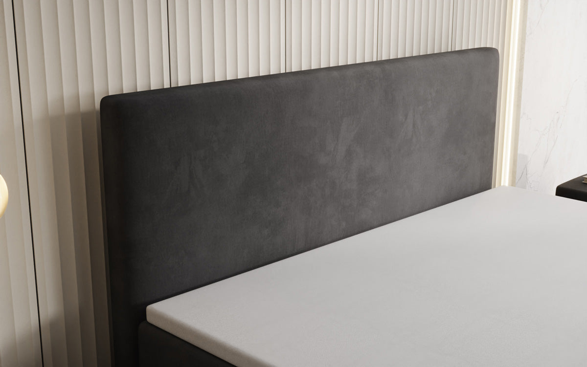 Kubo box spring bed with storage in velvet