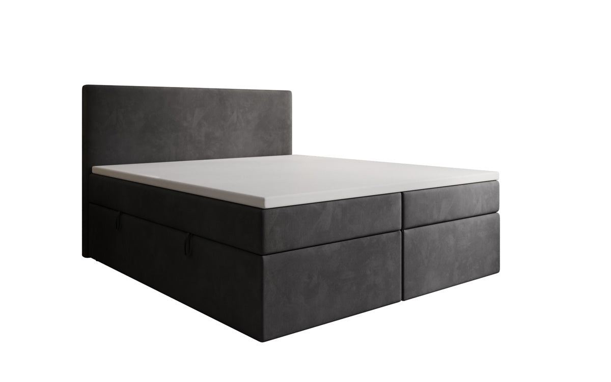 Kubo box spring bed with storage in velvet