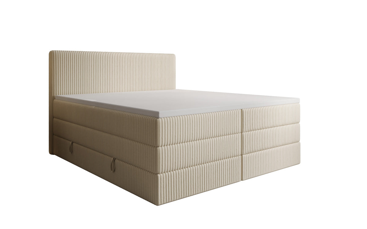 Box spring bed Kubo King in Corduroy with storage space