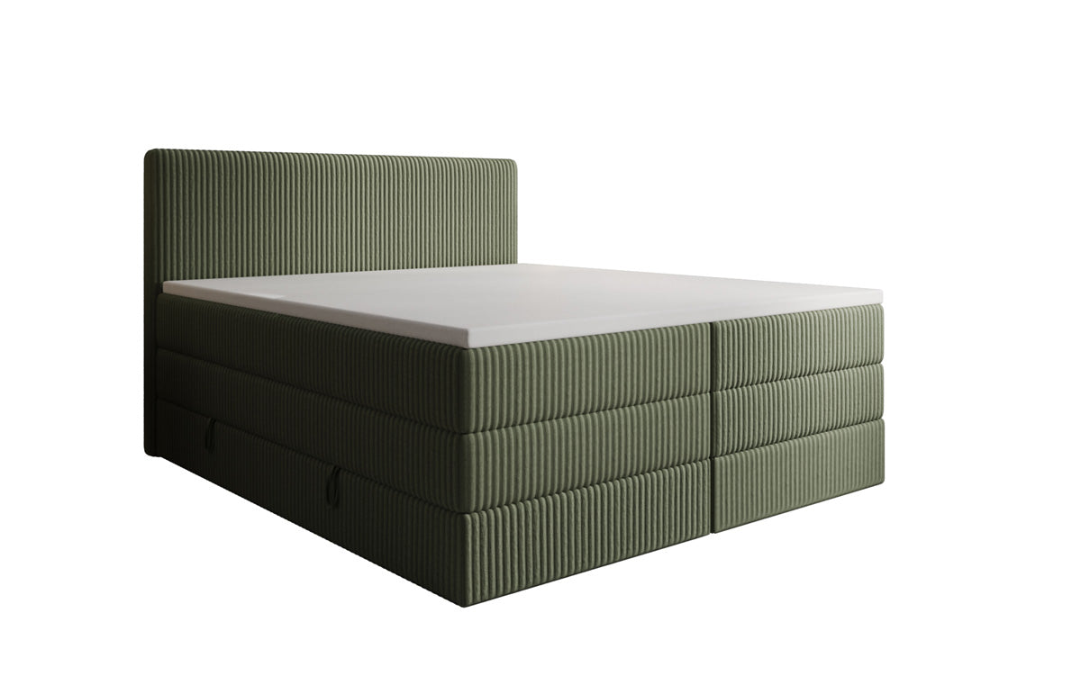 Box spring bed Kubo King in Corduroy with storage space