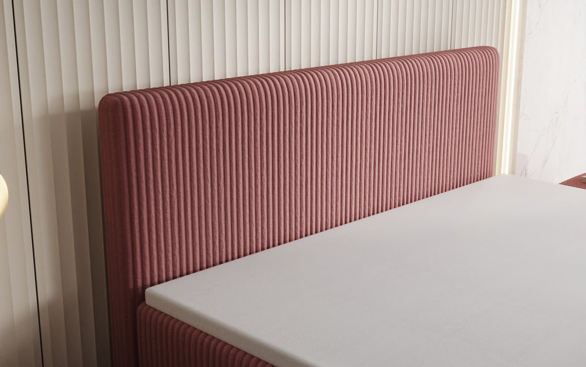 Box spring bed Kubo King in Corduroy with storage space