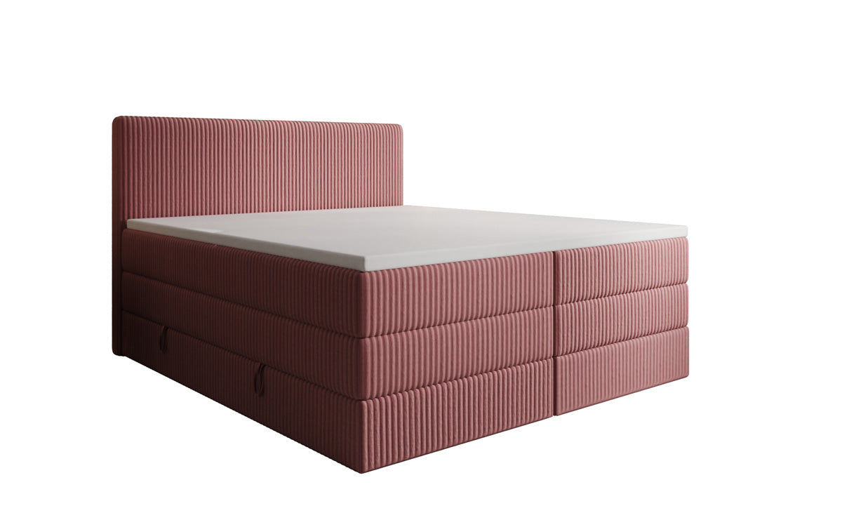 Box spring bed Kubo King in Corduroy with storage space
