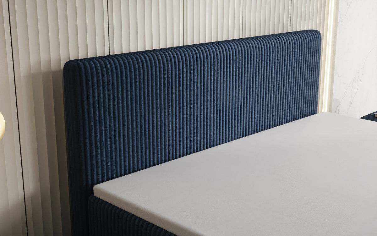 Box spring bed Kubo King in Corduroy with storage space