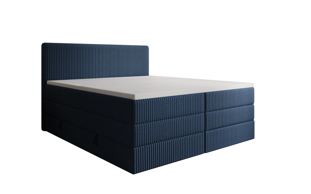 Box spring bed Kubo King in Corduroy with storage space