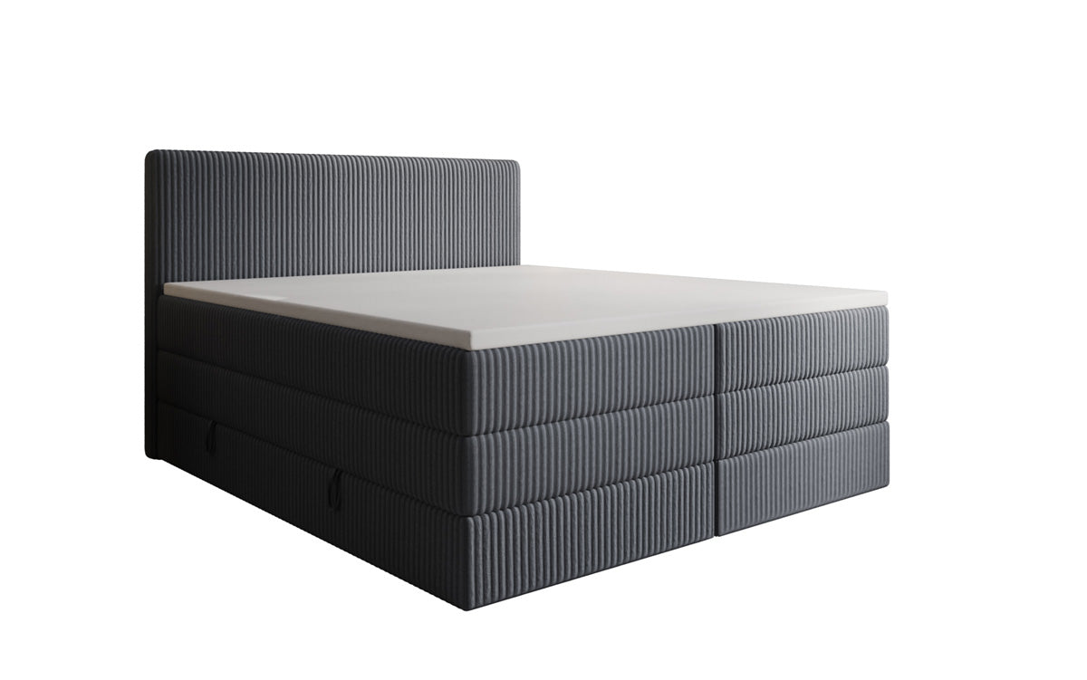 Box spring bed Kubo King in Corduroy with storage space