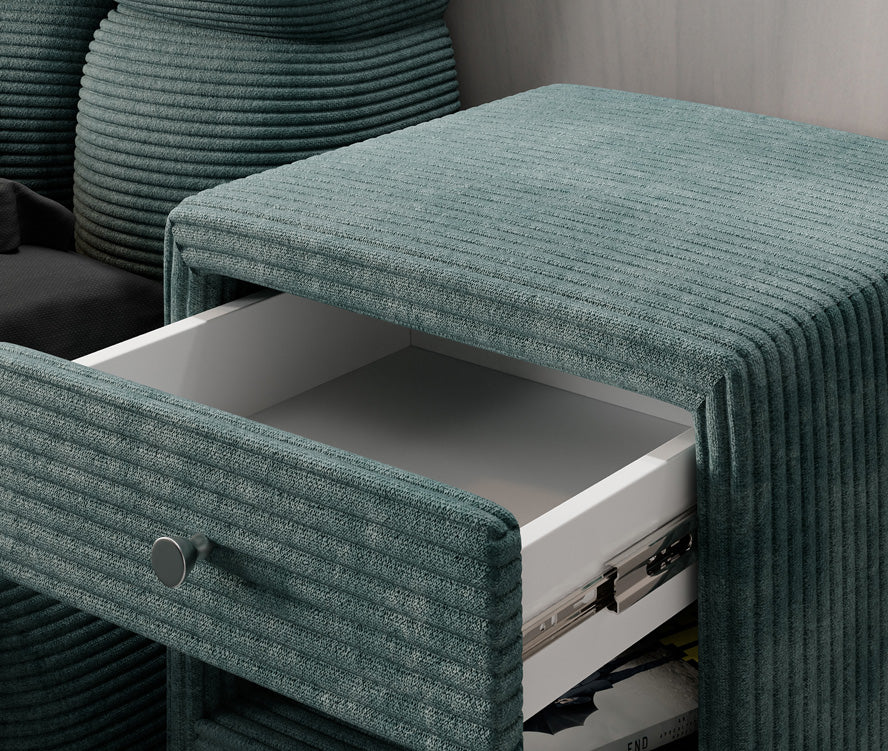 Designer Nachttisch Amy in Cord