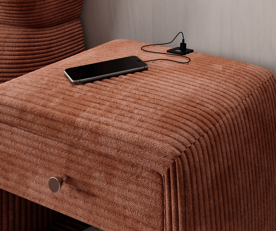Designer bedside table Lilly with USB connection in cord