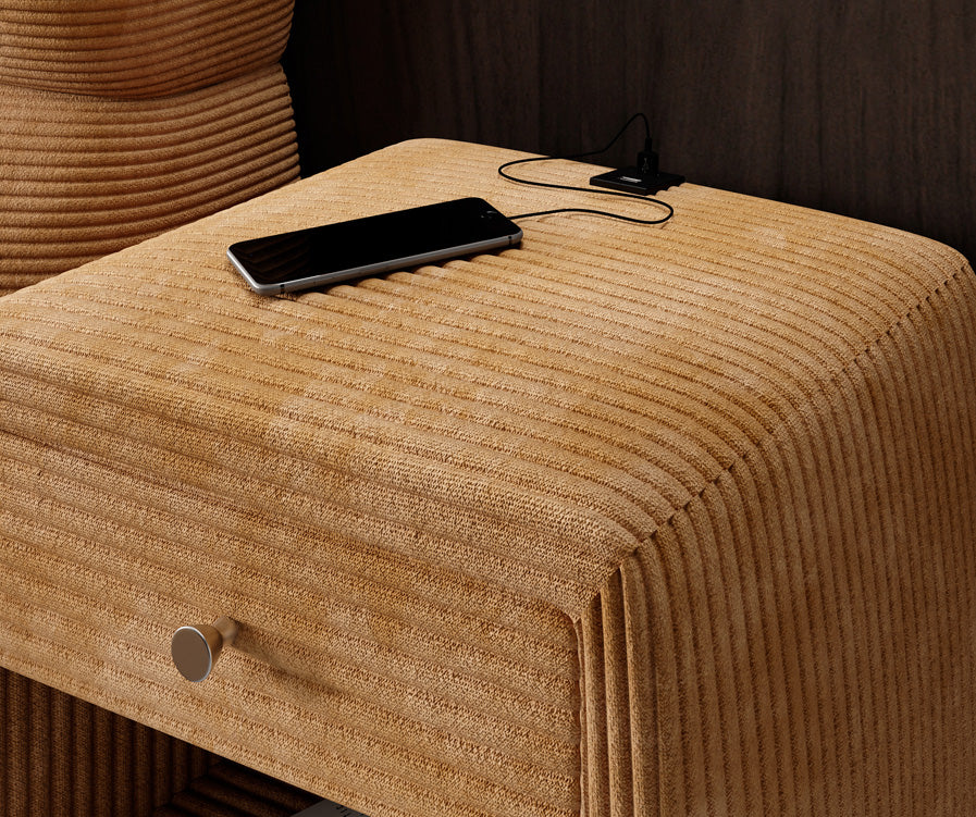 Designer bedside table Lilly with USB connection in cord
