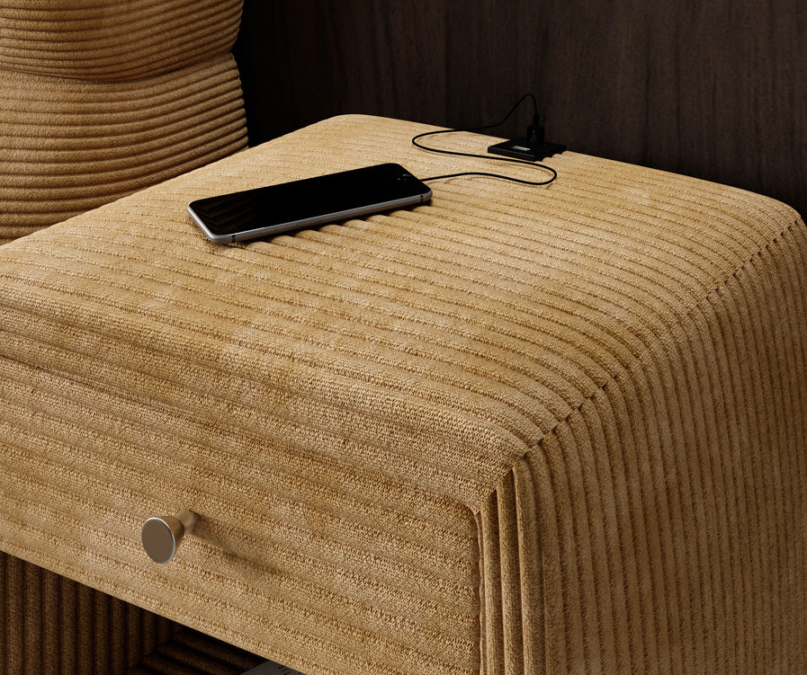 Designer bedside table Lilly with USB connection in cord