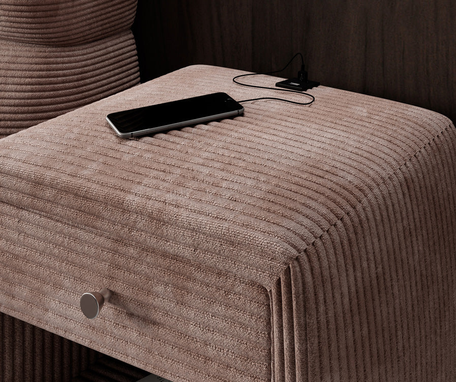 Designer bedside table Lilly with USB connection in cord