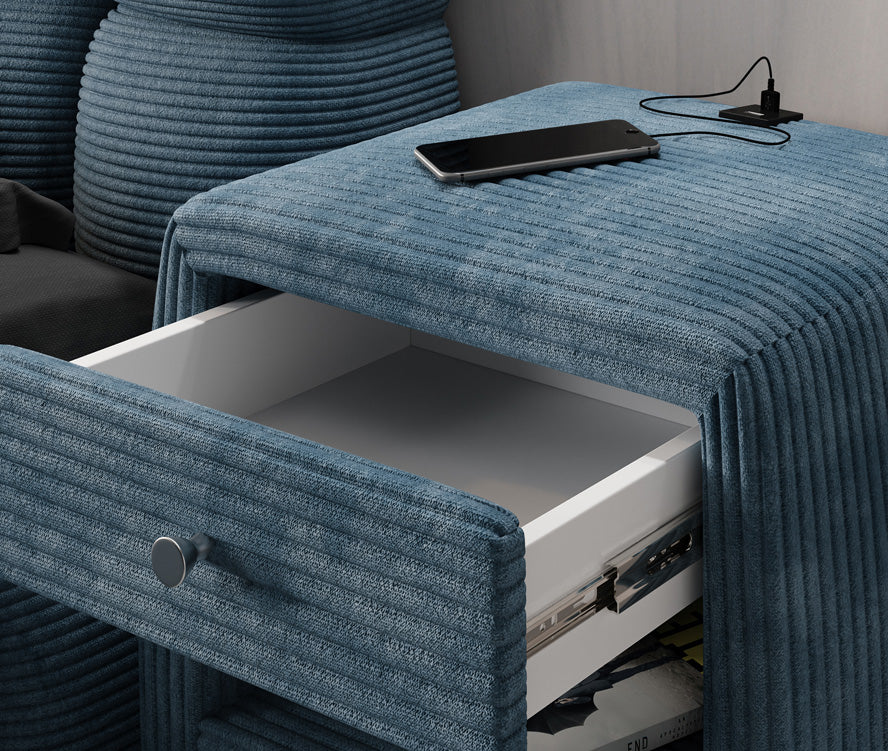 Designer bedside table Lilly with USB connection in cord