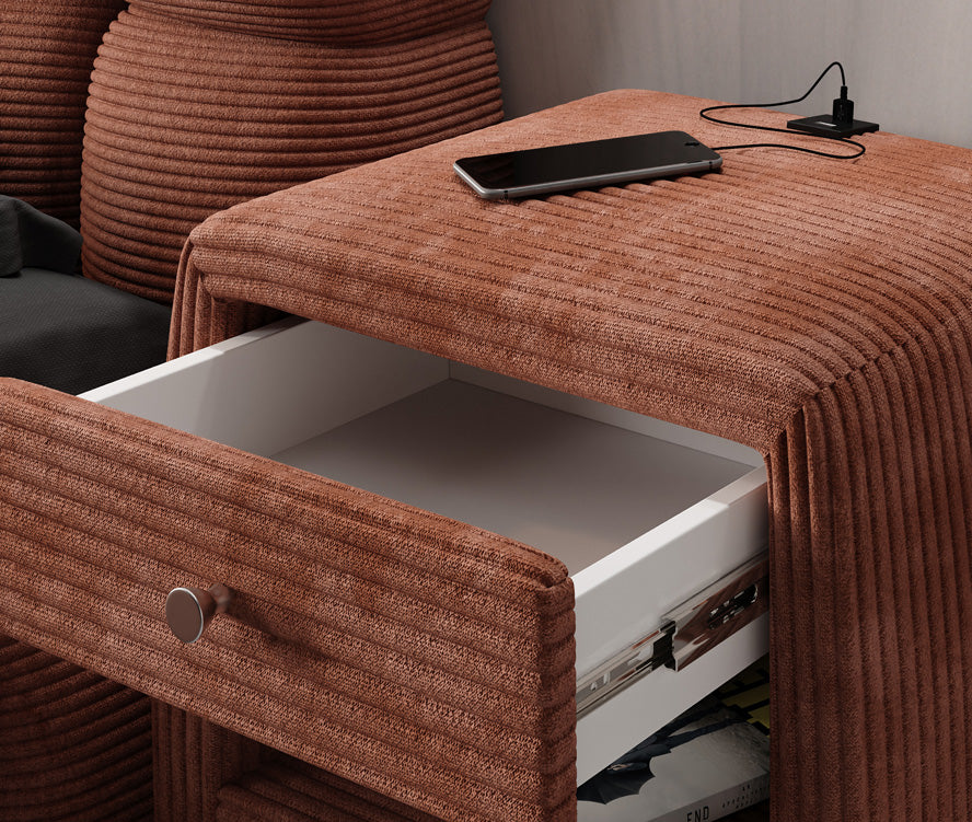 Designer bedside table Lilly with USB connection in cord