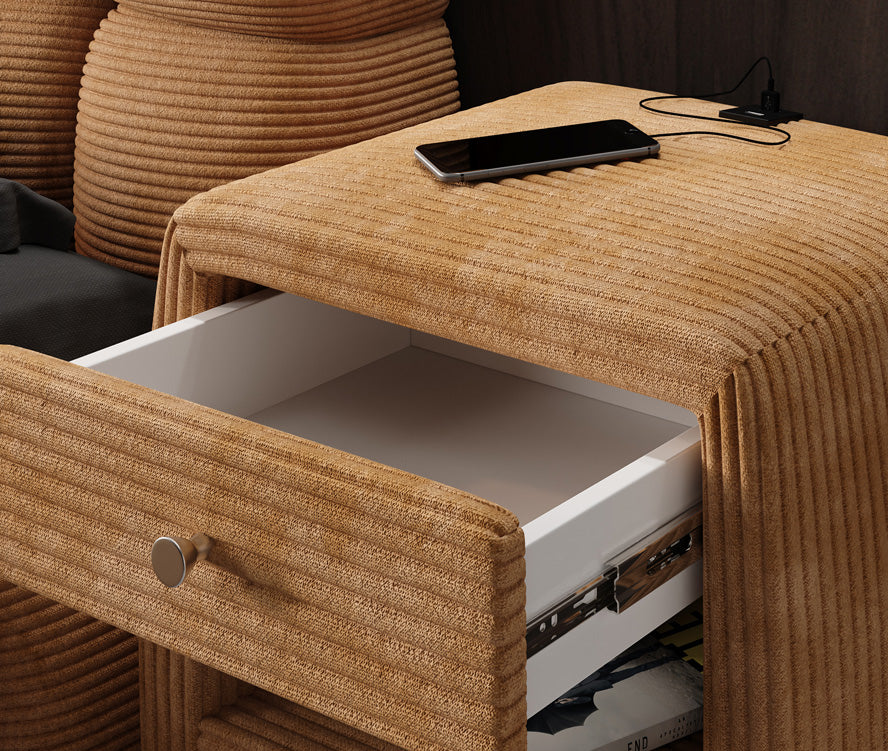 Designer bedside table Lilly with USB connection in cord