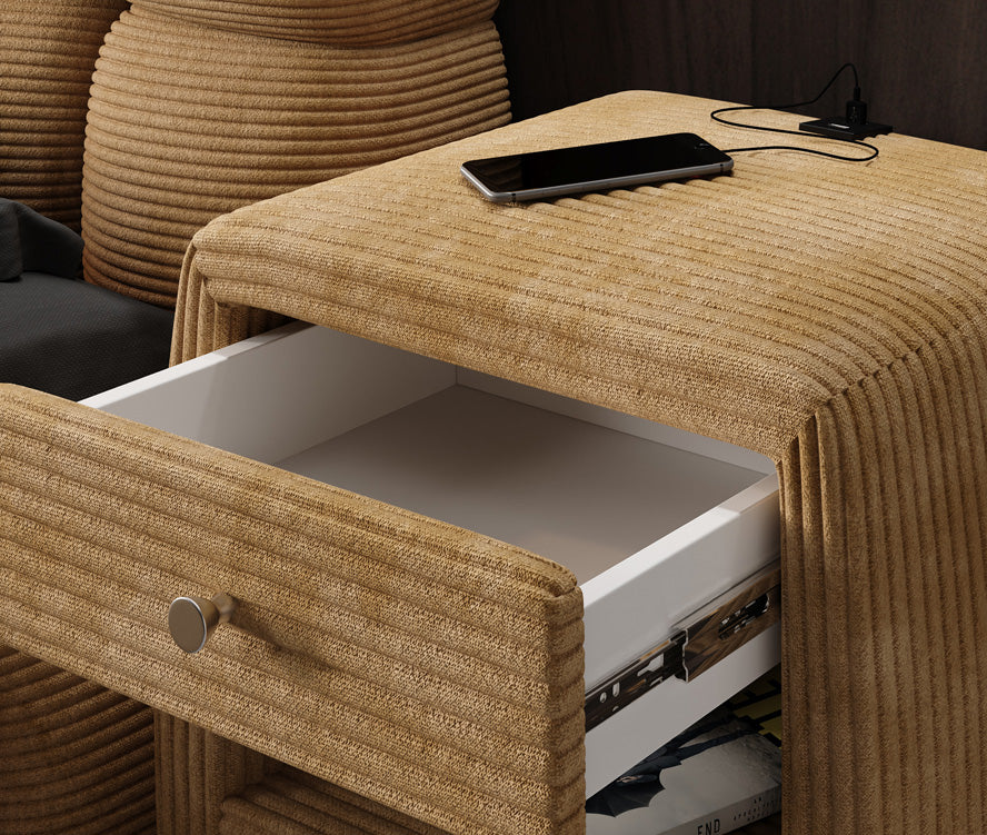 Designer bedside table Lilly with USB connection in cord
