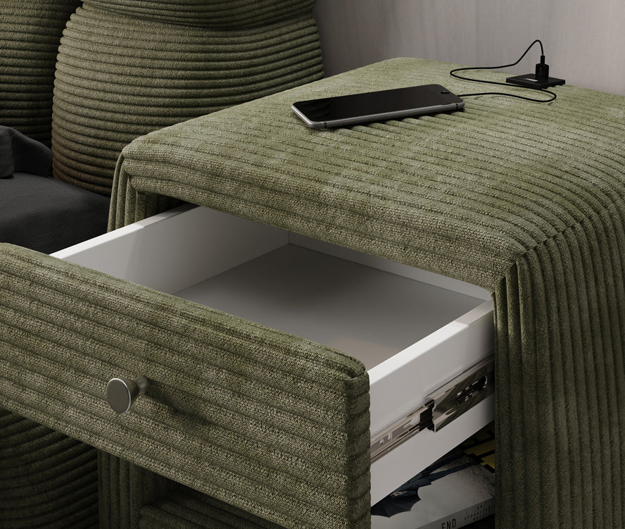 Designer bedside table Lilly with USB connection in cord