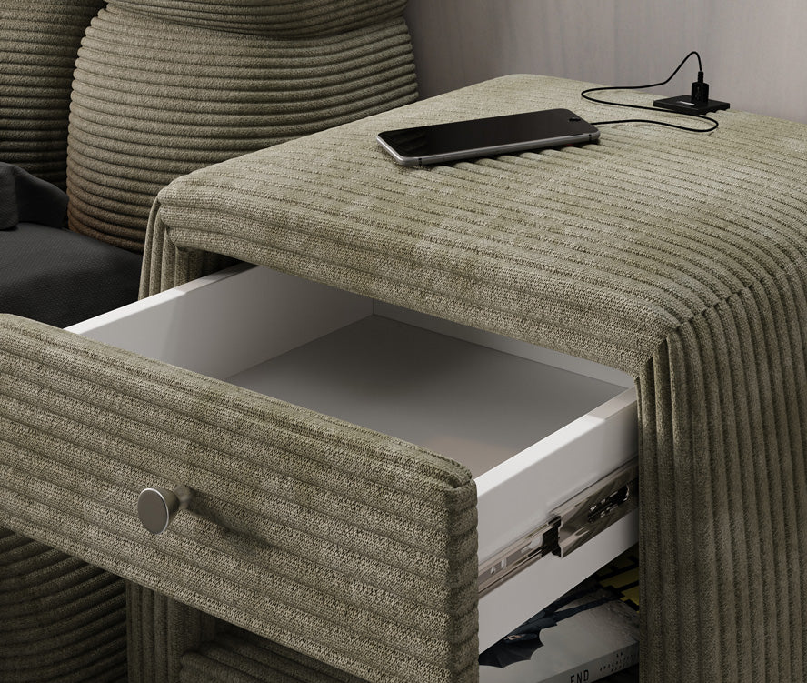 Designer bedside table Lilly with USB connection in cord