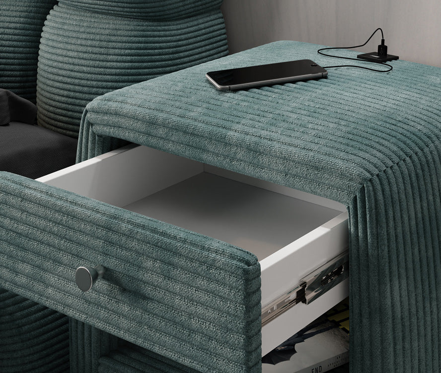 Designer bedside table Lilly with USB connection in cord