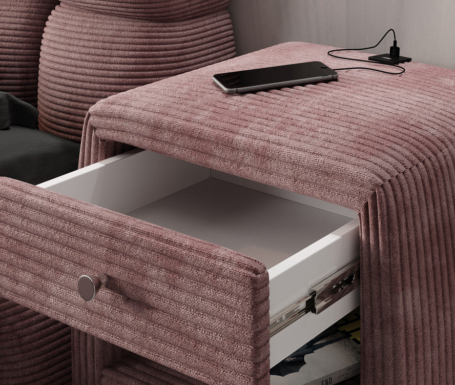 Designer bedside table Lilly with USB connection in cord