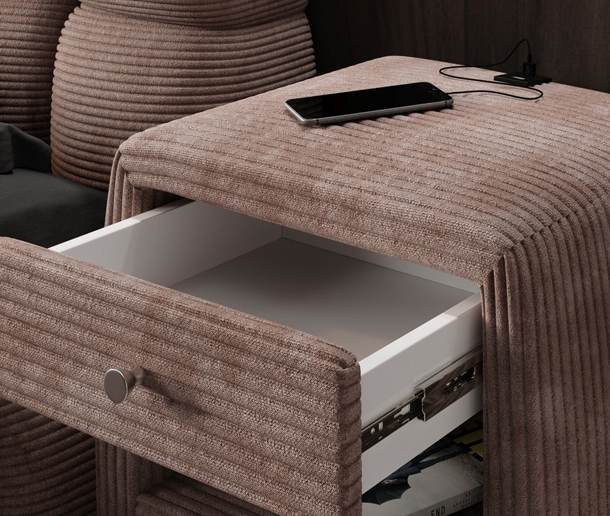 Designer bedside table Lilly with USB connection in cord