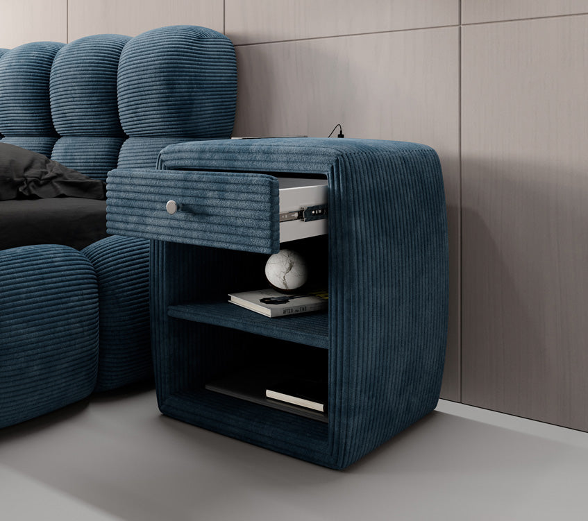 Designer bedside table Lilly with USB connection in cord