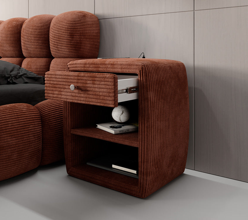 Designer bedside table Lilly with USB connection in cord